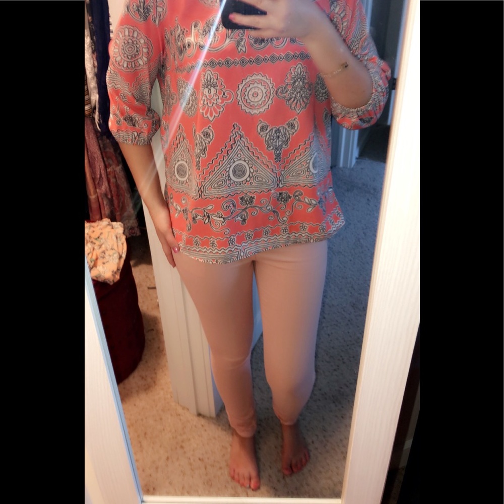 Fedora Pale peach skinny jeans